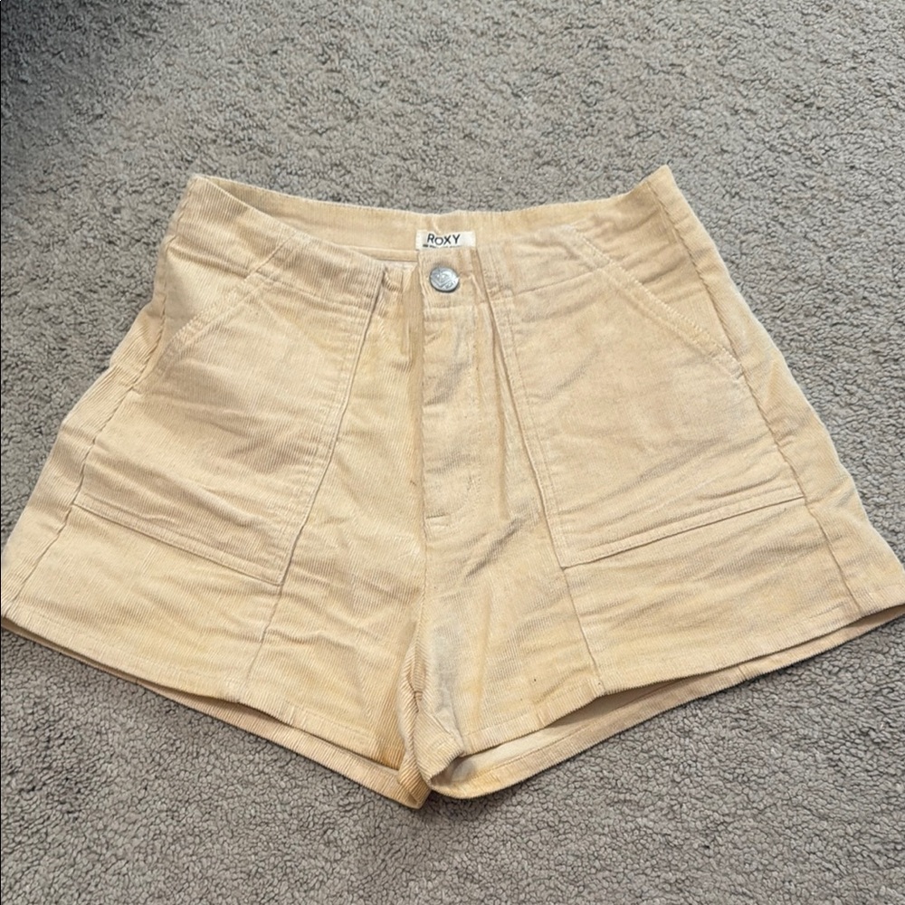 Roxy Women's High Waist Cream Shorts